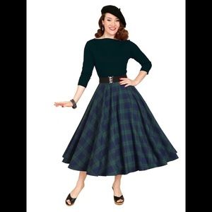 Blackwatch Tartan plaid circle skirt Sz M POCKETS!